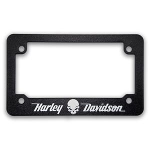 For Harley Davidson Motorcycle Skull Textured License Plate Frame (All Models & Years)