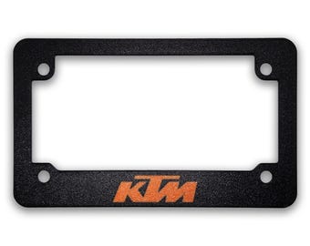 For KTM Motorcycles Textured License Plate Frame (all MODELS & YEARS) White + Orange