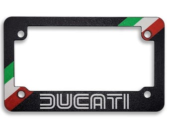 Marco para matrícula de motocicleta con bandera italiana texturizada retro para motocicletas Ducati
