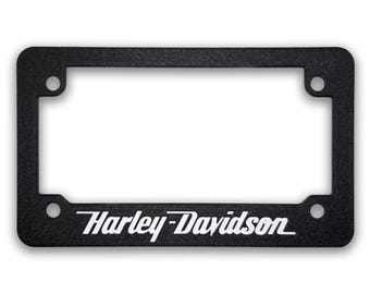 For Harley Davidson Motorcycle Script Style Textured License Plate Frame (All Models & Years)