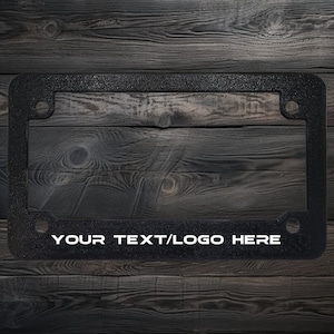 CUSTOMIZABLE Textured License Plate Frame for Motorcycle