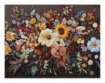 Floral Art Jigsaw Puzzle, Colorful Flower Bouquet, 1000 Piece