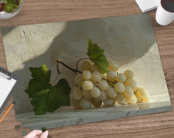 Puzzle Uva Bianca, Natura Morta con Frutta, Decorazione per la Cucina, Puzzle Artistico a Tema Cibo, Puzzle Artistico, Puzzle Unici, Regalo per Lei, Amante dell'Arte