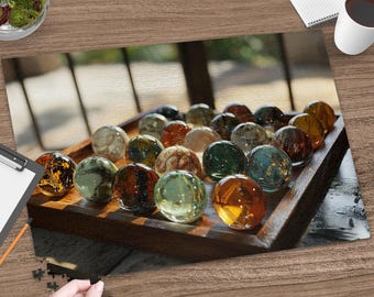 Artisanal Glass Marbles: Vibrant Home Decor, Set of 20
