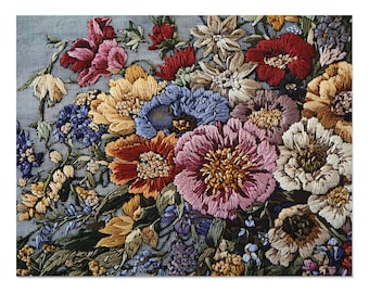 Floral Jigsaw Puzzle, Colorful Flower Art, Home Decor Gift