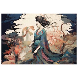 Asian Woman Jigsaw Puzzle, Ukiyo e Art Puzzle, Japanese Art Puzzle, Elegant Lady Puzzle, Art Gifts, Aesthetic Puzzle, Home Decor Puzzle