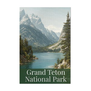Grand Teton National Park Puzzle: Scenic Mountain Lake, Wyoming Gift