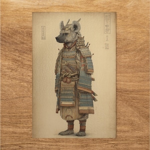 Hyena Samurai Puzzles, Japanese Warrior Puzzles, Unique Gift Idea, Animal Puzzles, Home Decor Puzzles, Jigsaw Puzzles, Art Puzzles