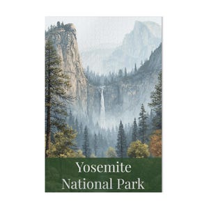 Yosemite National Park Puzzle: Waterfall Landscape Art, Travel Souvenir