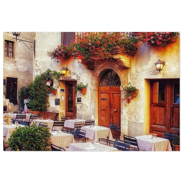 Charming European Cafe Street Scene Jigsaw Puzzle, 500 Pieces, Vibrant Colors, Perfect for Family Game Night, Ideal Gift