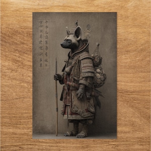 Hyena Samurai Puzzles, Unique Gift, Animal Warrior Art, Fantasy Jigsaw Puzzles, Fun Brain Teaser, Gift Idea, Cool Puzzles for Adults