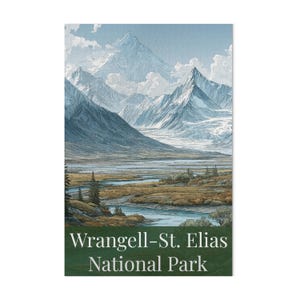 Wrangell St Elias National Park Puzzle, Alaska Landscape Puzzle, Mountain Range Puzzle, Nature Scenery Jigsaw Puzzle, Art Puzzle