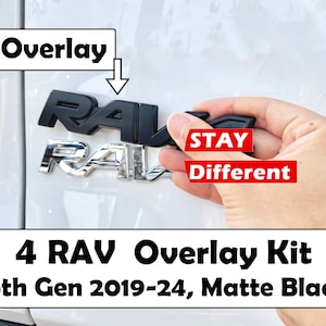 rav4 decal accessories blackout overlay, for 5th Gen 2019-2025, Matte Black LE XLE Se XSE Limited Awd Hybrid Emblem