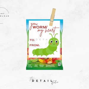 May include: A printable Valentine's Day card with a green worm and the text "You worm my heart" with a space for a name to be written in. The card is designed to be printed and given to someone special.
