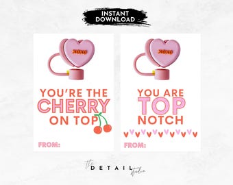 straw topper valentines | printable tags