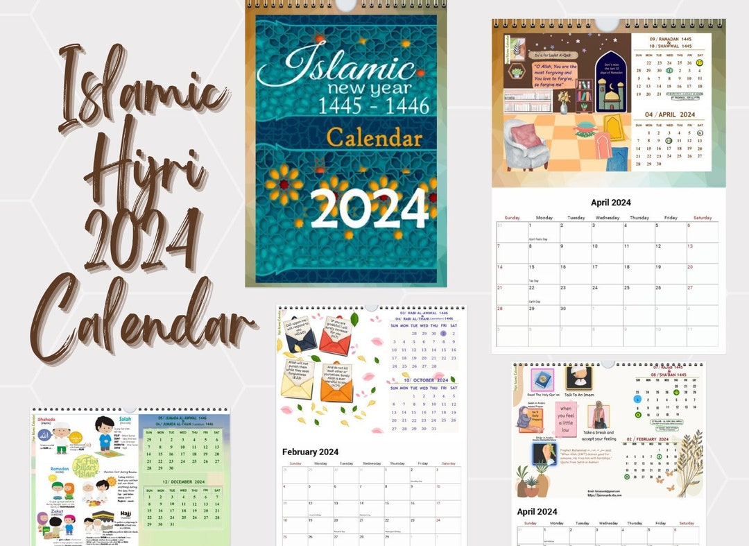 2024 Islamic Wall Calendar With Hadith US Holidays Office School