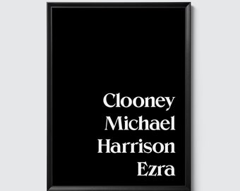 Famous George&#39;s - statement wall art with surnames of famous George namesakes