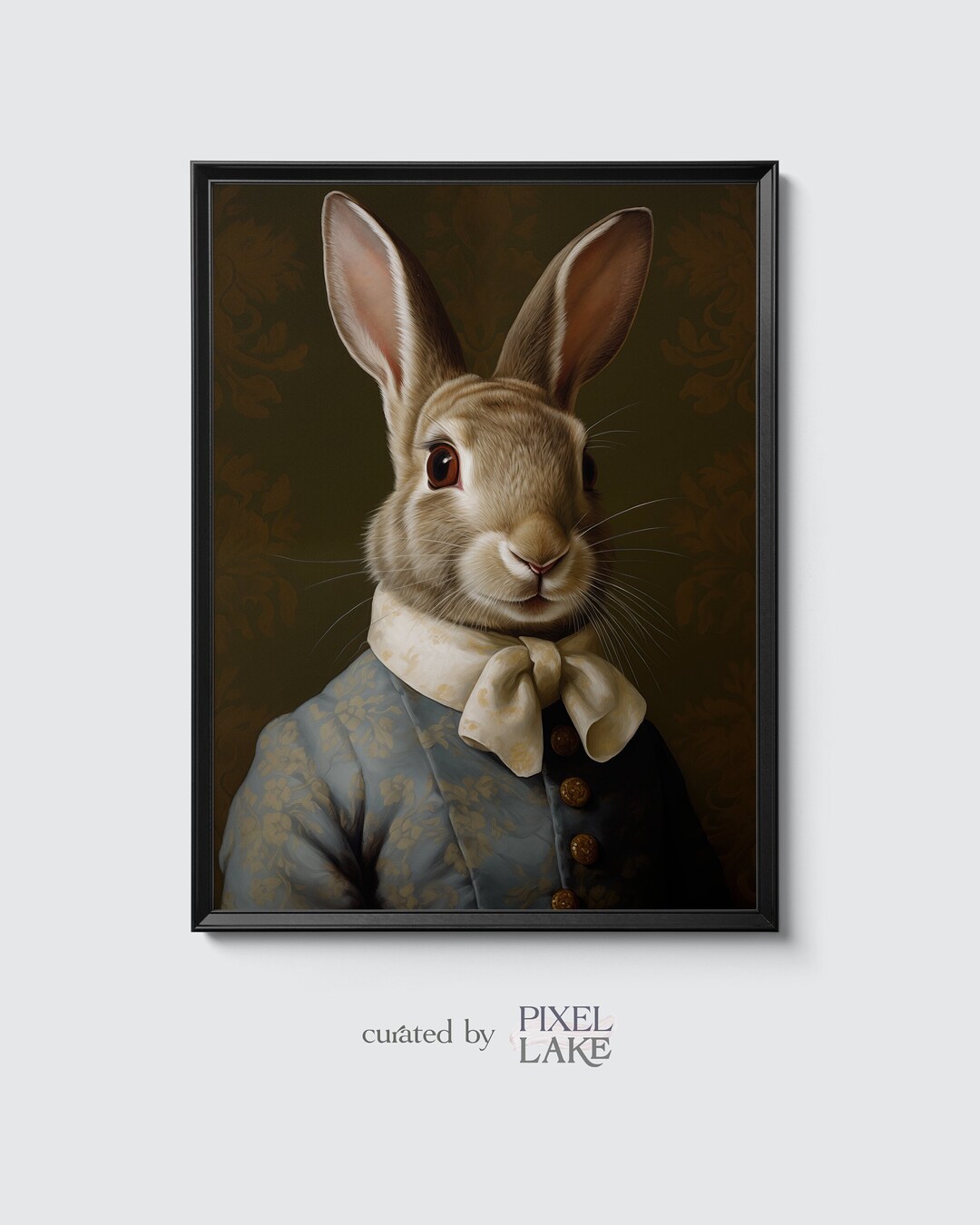 Cool Rabbit Poster Rabbit Wall Art Poster, Illustration, Painting, Print, Zoo Wildlife ...