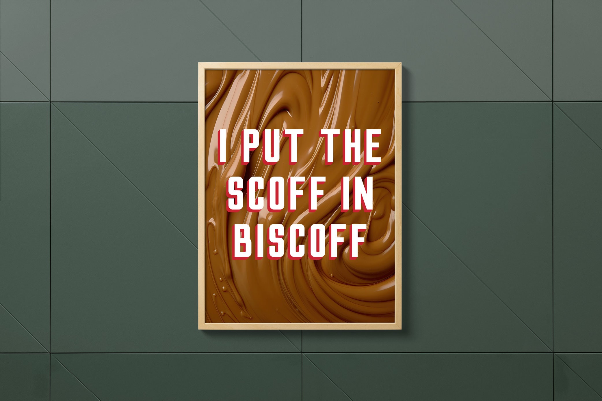 Biscoff Slogan Poster - Wall Art Print, Caramelised Biscuit Spread ...