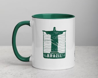 Taza Brasil con color en el interior - Verde