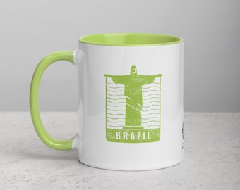 Brazil Mug with Color Inside - Lime Green