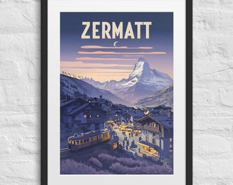 Vintage Zermatt Framed Poster
