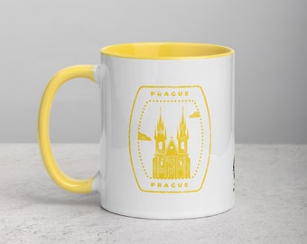 Prague Mug with Color Inside - Yellow