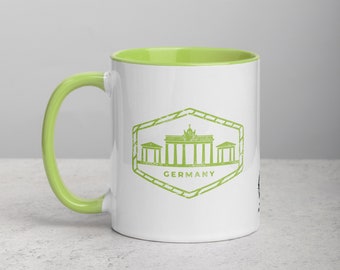 Germany Mug with Color Inside - Lime Green