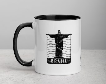 Taza de Brasil con color en el interior - Negra