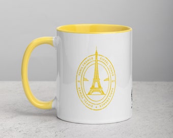 Paris Eiffel Tower Mug with Color Inside - Yellow