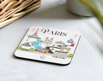 Paris Landmark Coaster: Eiffel Tower, Louvre, Notre Dame