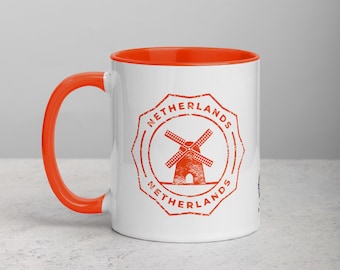 Netherlands Mug with Color Inside - Orange