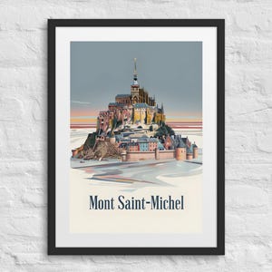 Mont Saint-Michel Modern Pop Framed Poster