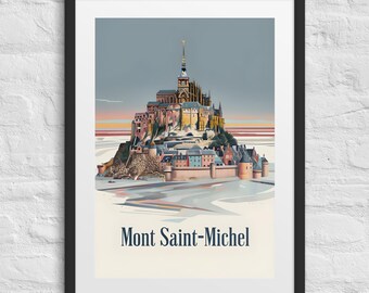 Mont Saint-Michel Modern Pop Framed Poster