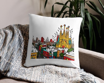 La Sagrada Familia Barcelona Double-Sided Throw Pillow