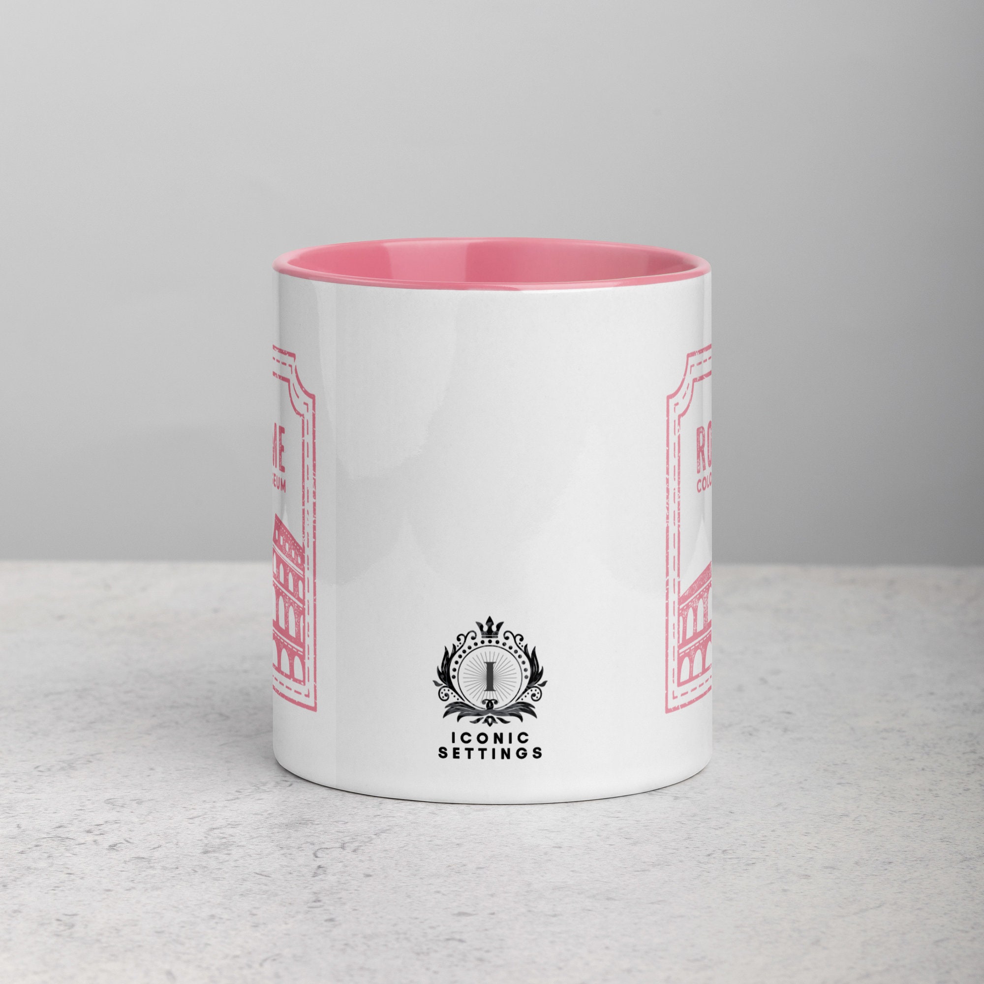 ローマコロッセオ 内側に色が付いたマグカップ - ピンク - Etsy 日本