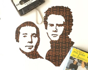 Simon and Garfunkel Poster | weaved of Cassette tapes | Music gift for him | music gift idea | Musician poster