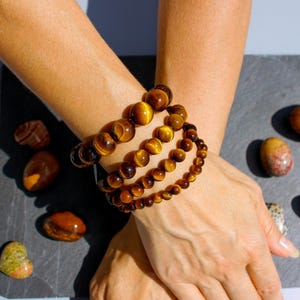 Tiger Eye Bracelet Handmade | Real Gemstone Bracelet | Healing Protection Strength Bracelet | Gift for Her | Gift for him
