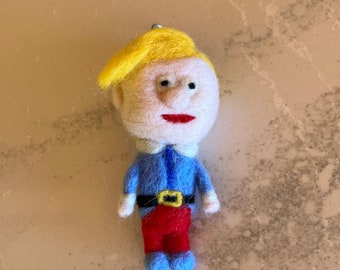 Adorable felted elf Christmas ornament