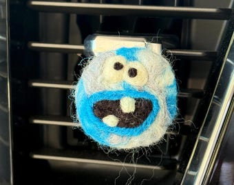 Needle Felted Monster Scent Diffuser - Essential Oil Car Vent Clip