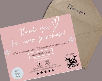 Cartes de visite de remerciement personnalisables et imprimables - 2