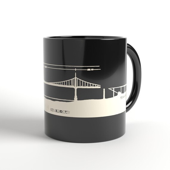 St Johns Bridge Blueprint Mug, Portland Oregon 1931 Measured Drawing, Architect Gift