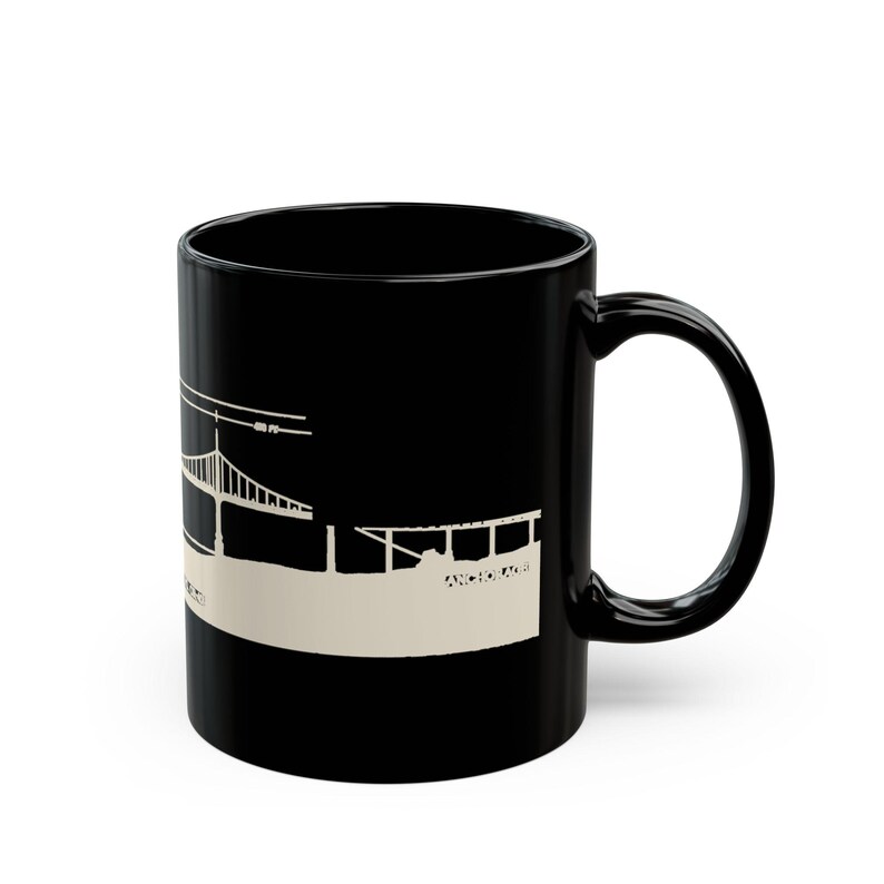St. Johns Bridge Bauplan-Tasse, Portland, Oregon, 1931, Maßzeichnung, Architektengeschenk Bild 4