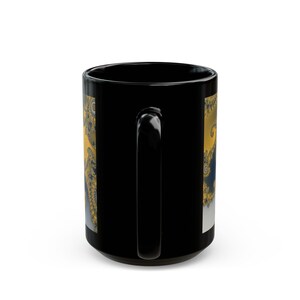 Mandelbrot Mug, Rainbow Fractal Coffee Clouds Math Art Ceramic Cup on Black, Colorful Science Gift, 11oz 15oz image 12