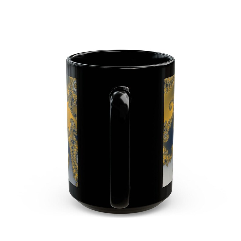 Mandelbrot Mug, Rainbow Fractal Coffee Clouds Math Art Ceramic Cup on Black, Colorful Science Gift, 11oz 15oz image 12