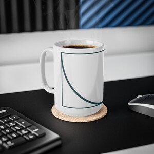 Golden Ratio Fibonacci Spiral Mug, Minimalist Math Art Ceramic Coffee Cup, Gift for Mathematician or Engineer, Teal and Copper, 11oz 15oz image 12