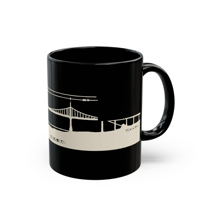 St. Johns Bridge Bauplan-Tasse, Portland, Oregon, 1931, Maßzeichnung, Architektengeschenk Bild 10