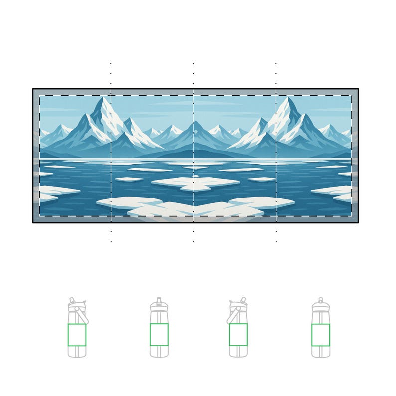 Frozen Lake Water Bottle, Icy Mountain Panorama 25oz Insulated CamelBak, Winter Gift image 1