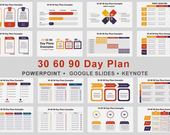 Custom 30 60 90 Day Plan Powerpoint, Keynote, Google Slides 30 60 90 ...
