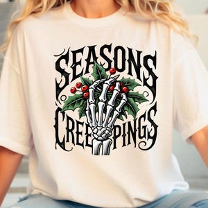 Seasons Creepings Svg, Gothmas Png, Creepy Christmas Svg, Spooky Christmas SVG, Halloween Christmas SVG, Gothmas Svg, Goth Christmas Png